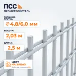 Сетка сварная для забора 2D Спорт 2,03 м ОЦ, цвет на заказ