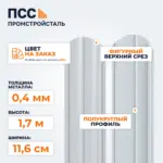 Штакетник Полукруглый 1,7 м (0,4х116 мм) двухсторонний, цвет на заказ
