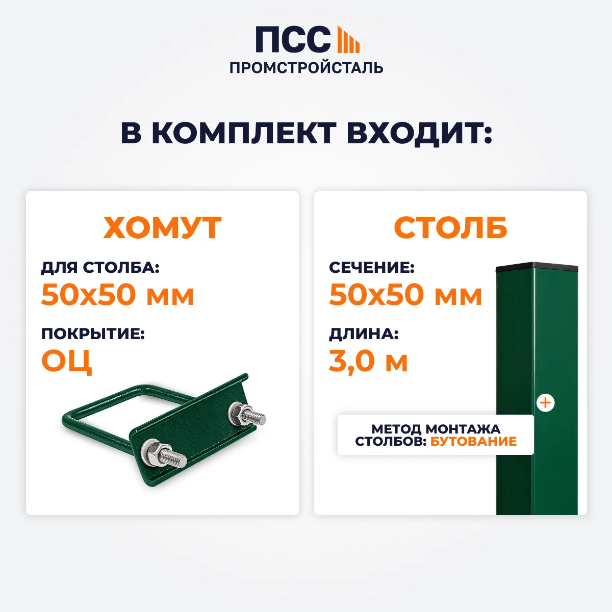 Забор СТАНДАРТ,2,0 м из 3D сетки Гиттер, зеленый (бутование столбов)