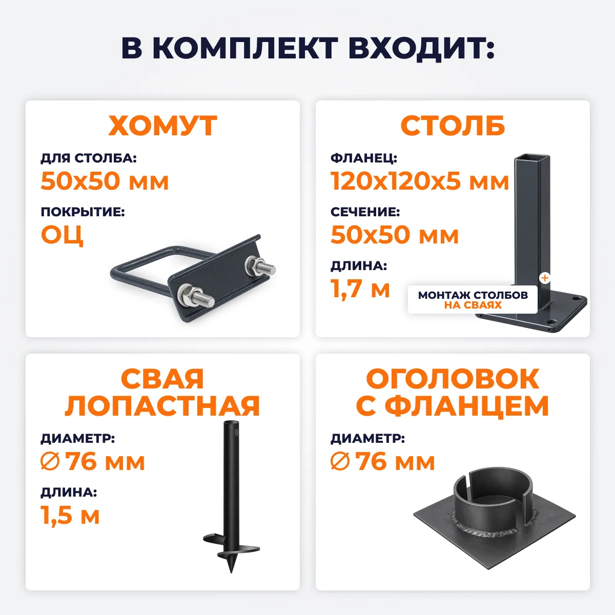 Забор ПРЕМИУМ,1,7 м из 3D сетки Гиттер, темно-серый (столбы на сваях)