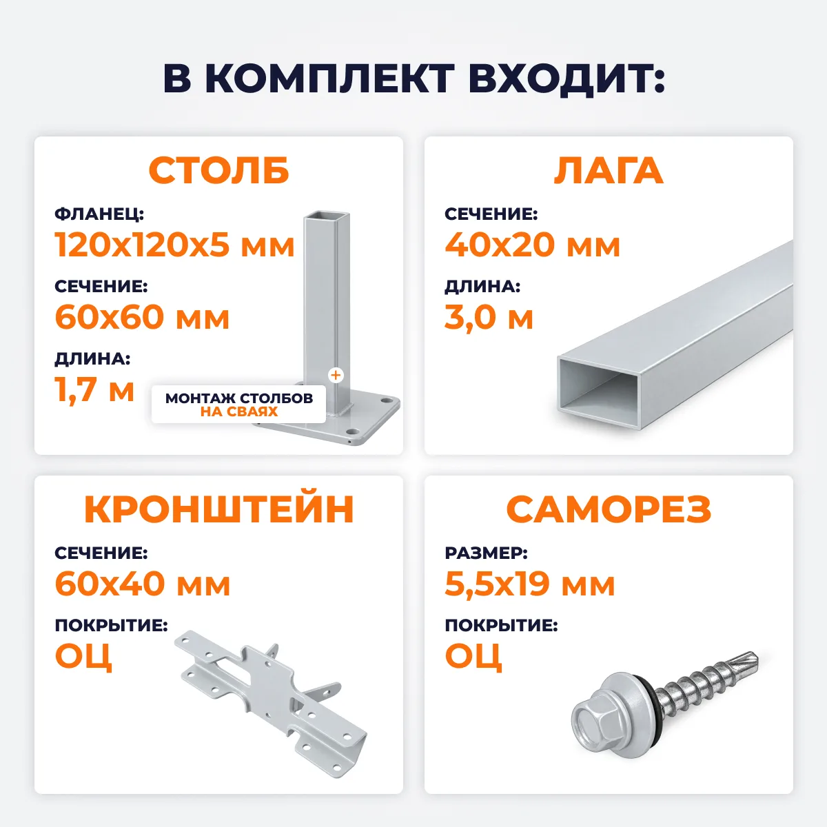 Забор из профнастила Премиум, высота 1,7 м, с полимерным покрытием, цвет на заказ