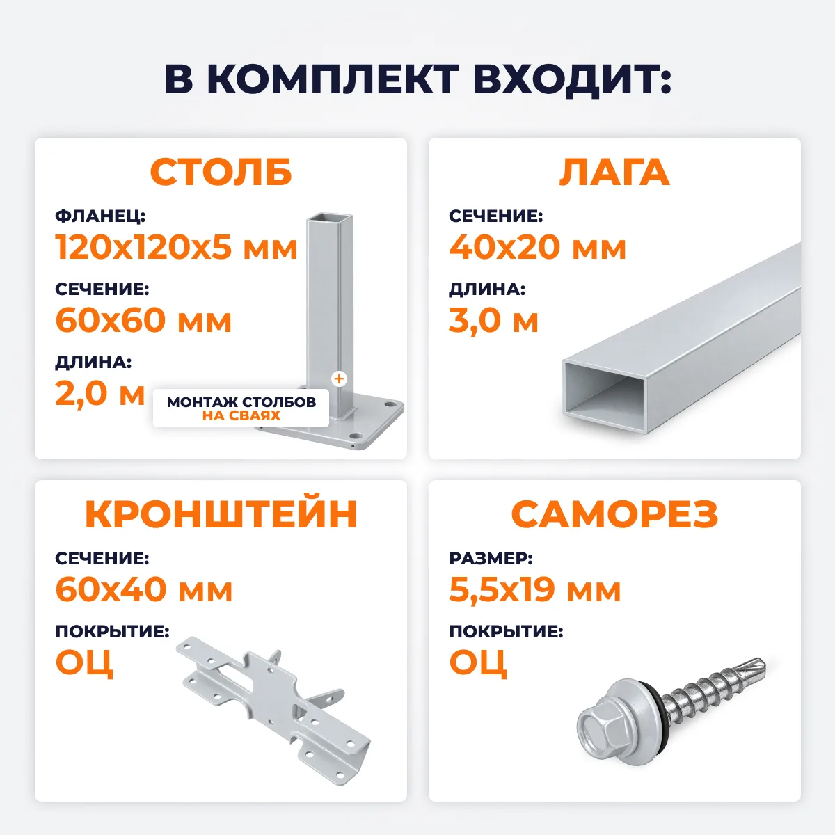 Забор из профнастила Премиум, высота 2,0 м, с полимерным покрытием, цвет на заказ